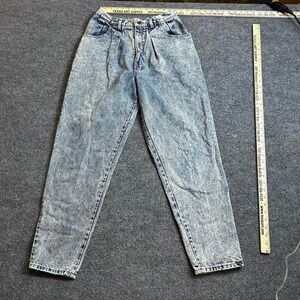 Essentials Jeans Womens Size 14 Blue Acid Wash Pleated High Waist Cotton Vintage
